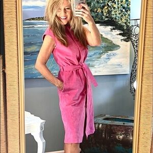 VTG Samuel Robert by Peter Hatsi Andrews, Vibrant Belted Pink Suede,POCKETS, 6